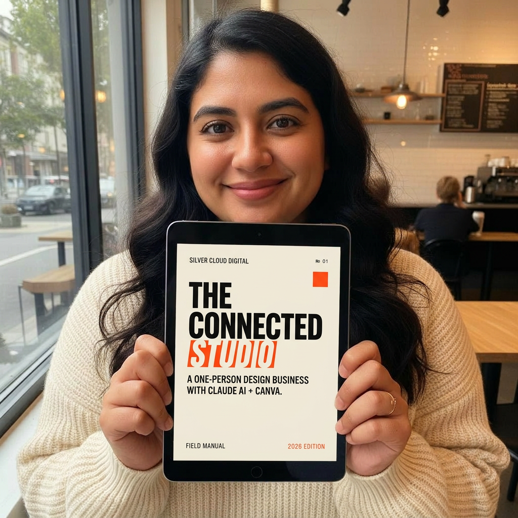 Sofia Mendes holding The Connected Studio on an iPad